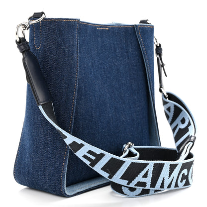 Stella McCartney Eco Alter Denim Perforated Logo Mini Crossbody Orion Blue 3 of 9