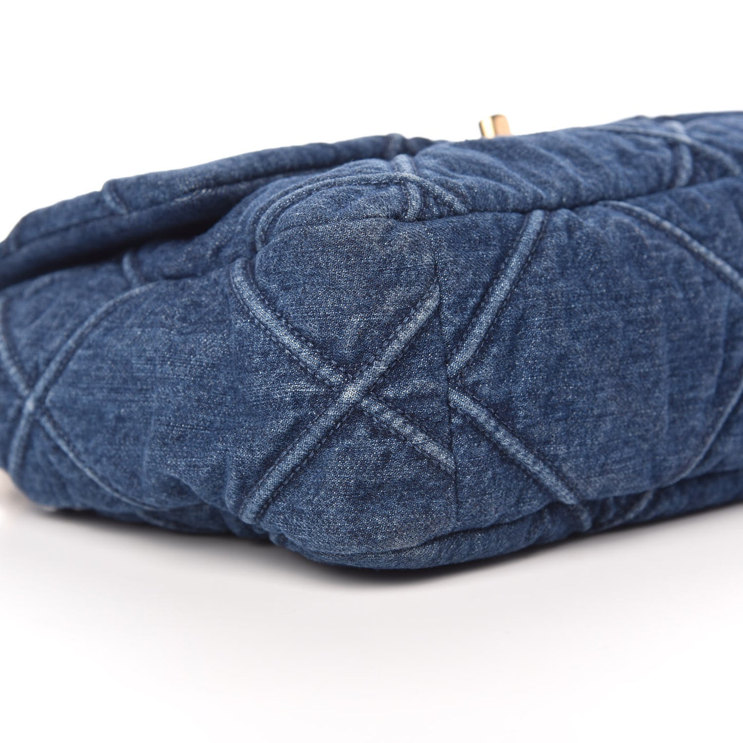 Denim Quilted Large Chanel 19 Flap Blue