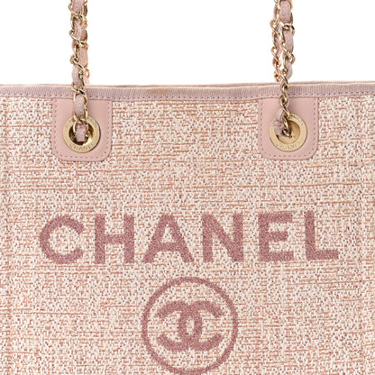Chanel Mixed Fibers Calfskin Mini Deauville Tote Rose Pink 8 of 11