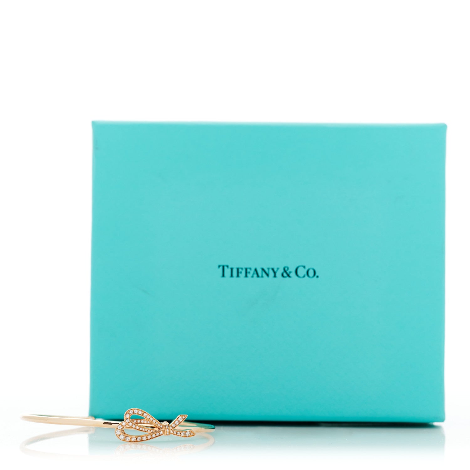 Tiffany 18K Rose Gold Diamond Bow Cuff Bracelet 4 of 4