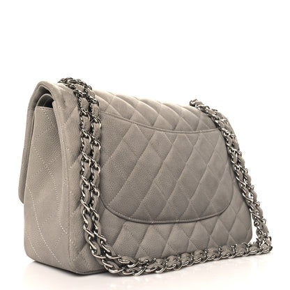 Chanel Iridescent Caviar Quilted Jumbo Double Flap Grey 3 of 10