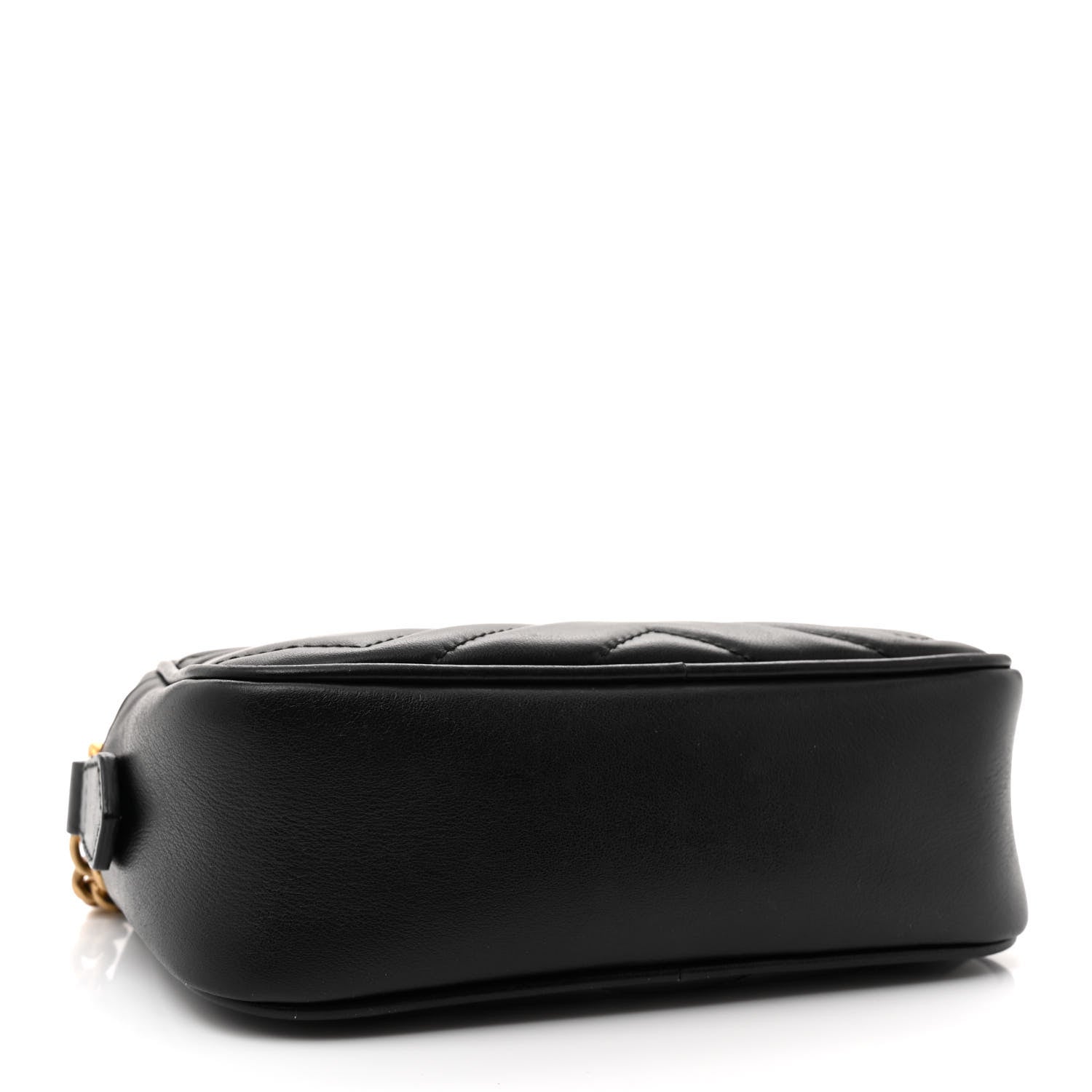 Gucci Calfskin Matelasse Mini GG Marmont Chain Shoulder Bag Black 4 of 11