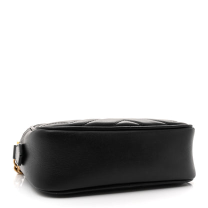 Gucci Calfskin Matelasse Mini GG Marmont Chain Shoulder Bag Black 4 of 11