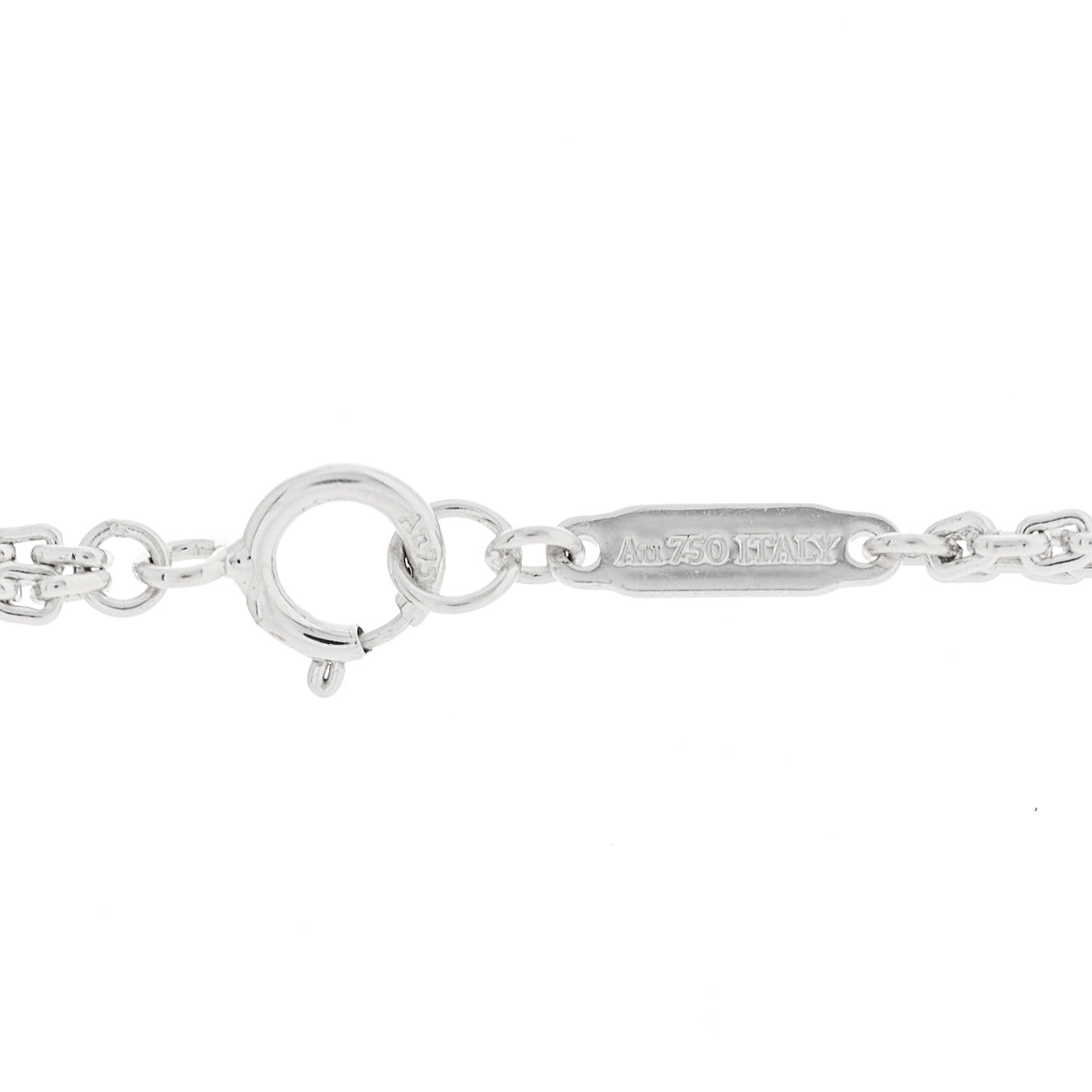 18K White Gold Diamond HardWear Large Double Link Pave Pendant Necklace