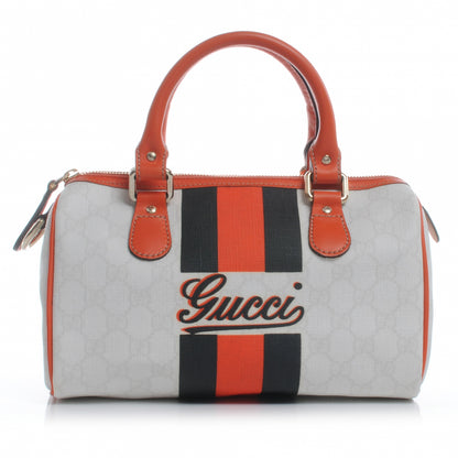 Gucci GG Plus Monogram Web Stripe Mini Joy Boston Orange 1 of 7