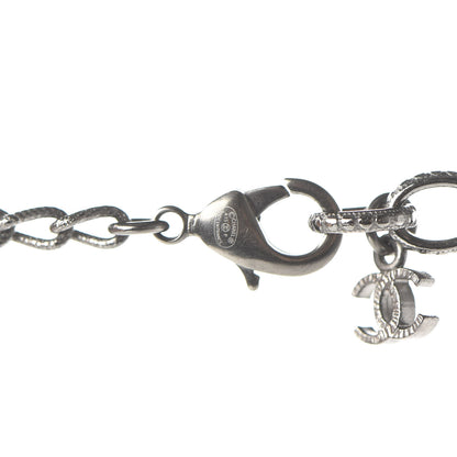 Chanel Crystal Baguette CC Double Strand Necklace Silver 6 of 6