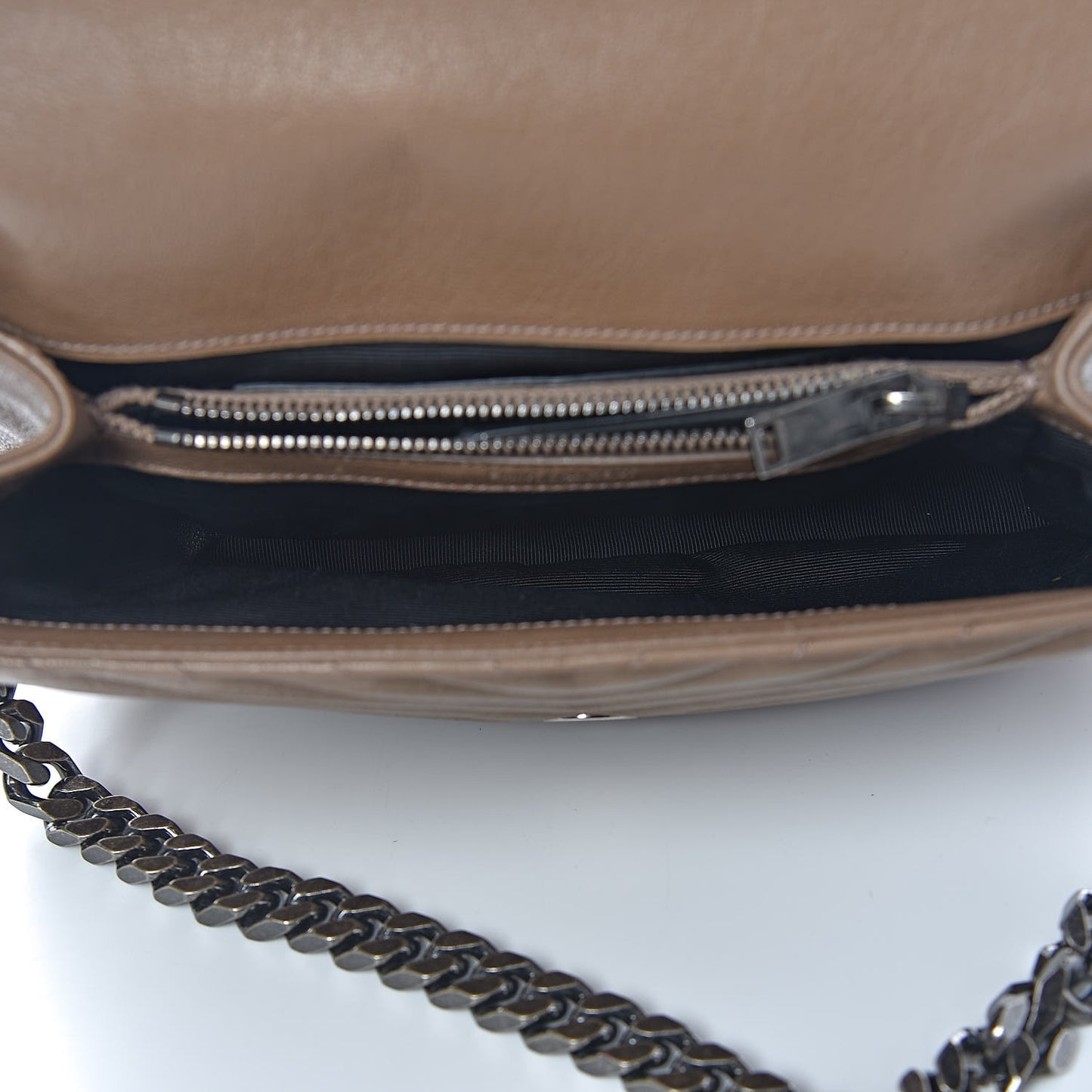 Sheepskin Matelasse Chevron Monogram Medium College Bag Fard