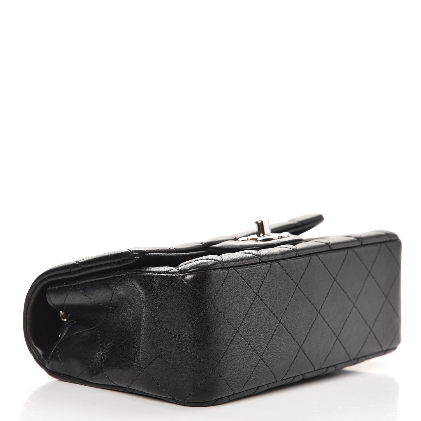 Lambskin Quilted Mini Rectangular Flap Black