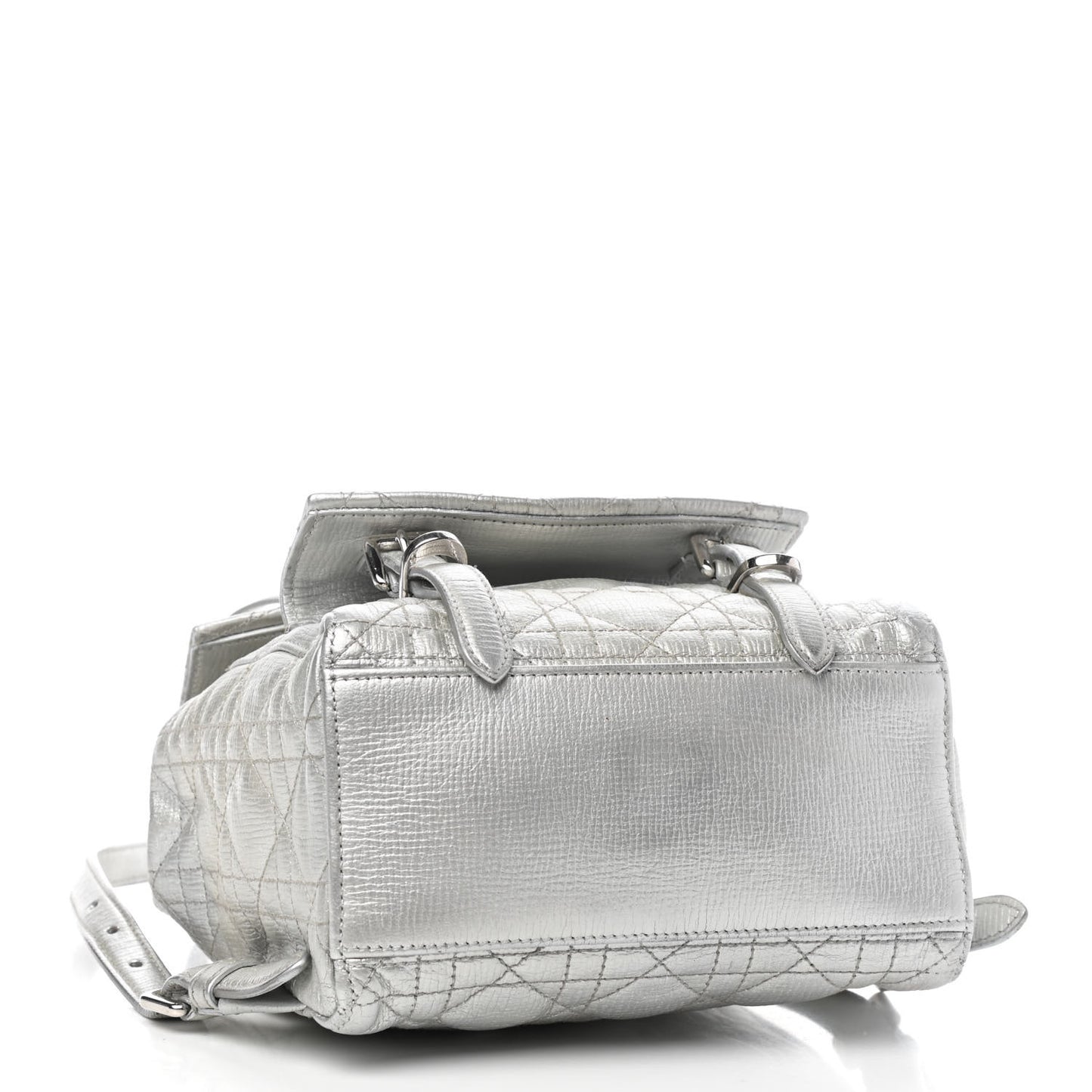 Ceramic Effect Deerskin Cannage Small Stardust Backpack Silver