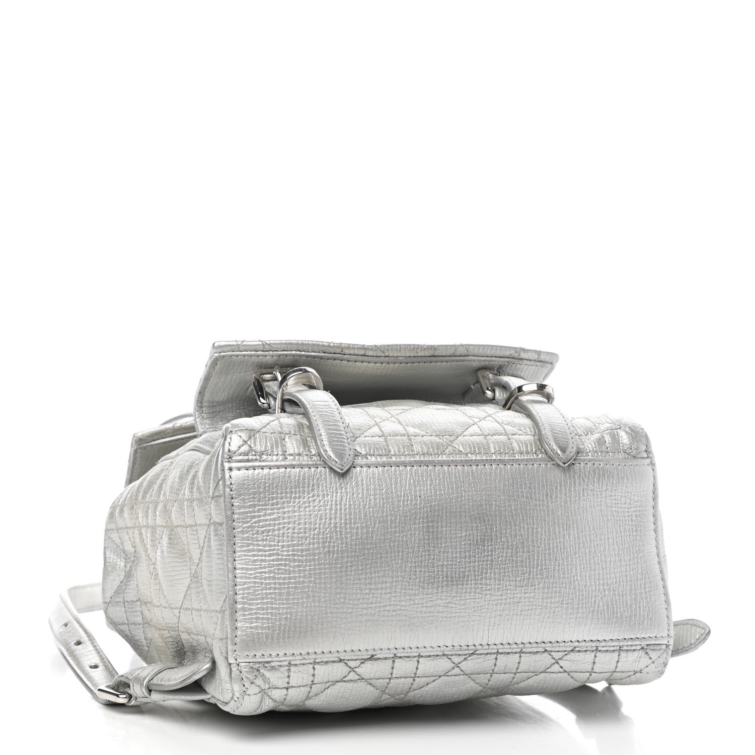 Christian Dior Ceramic Effect Deerskin Cannage Small Stardust Backpack Silver 4 of 9