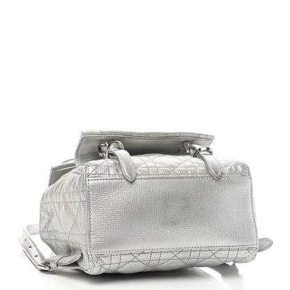 Christian Dior Ceramic Effect Deerskin Cannage Small Stardust Backpack Silver 4 of 9