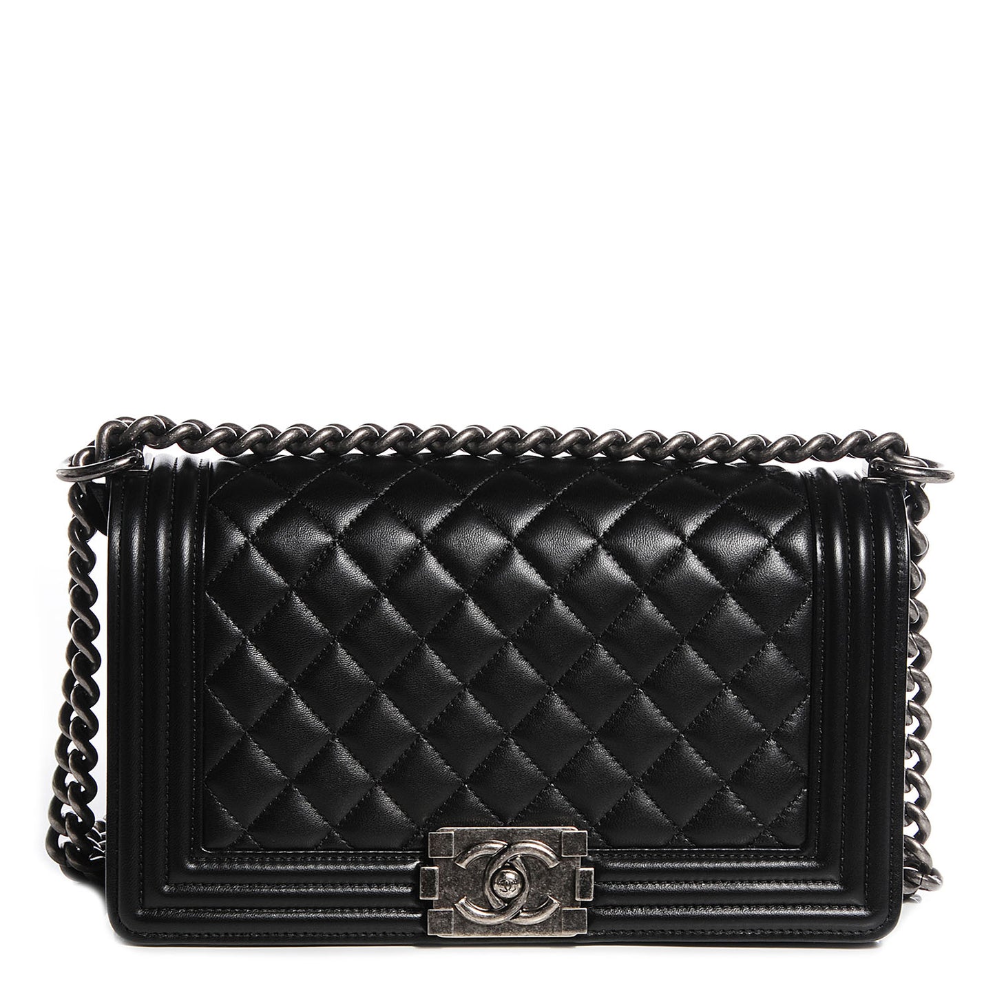 Calfskin Medium Boy Flap Black