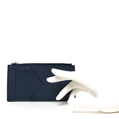 Louis Vuitton Calfskin Aerogram Coin Card Holder Navy Blue 2 of 6