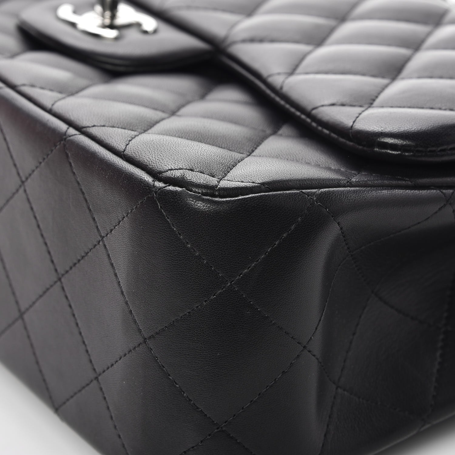 Chanel Lambskin Quilted Jumbo Double Flap Black 11 of 13