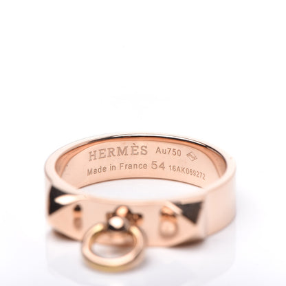Hermes 18K Rose Gold PM Collier De Chien Ring 54 6.75 4 of 6
