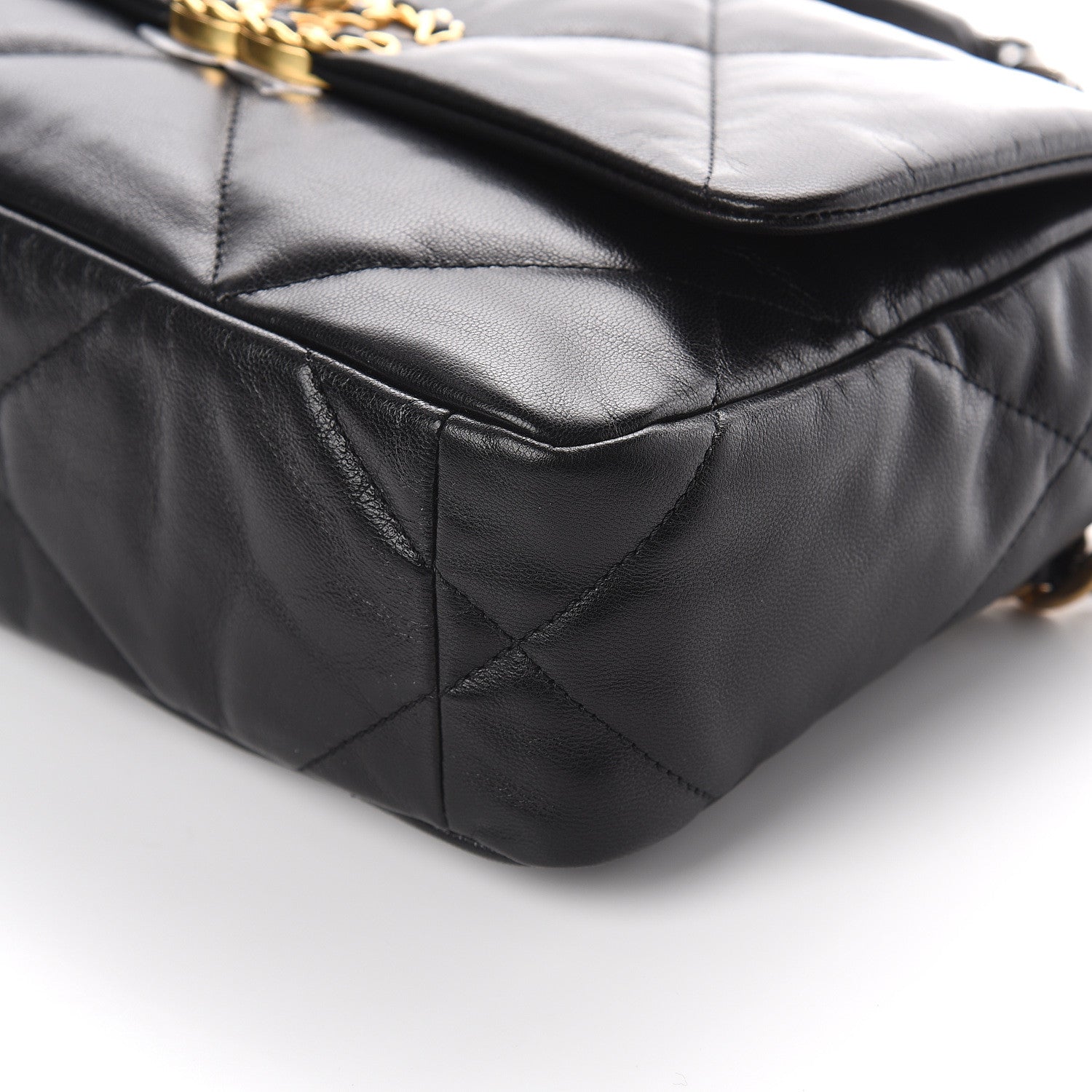Chanel Goatskin Quilted Medium 19 Flap Black 9 of 9