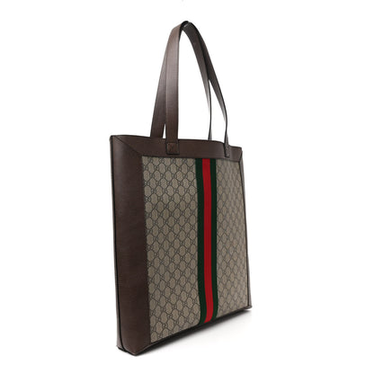 Gucci GG Supreme Monogram Web Large Ophidia Vertical Shopping Tote Brown 4 of 13