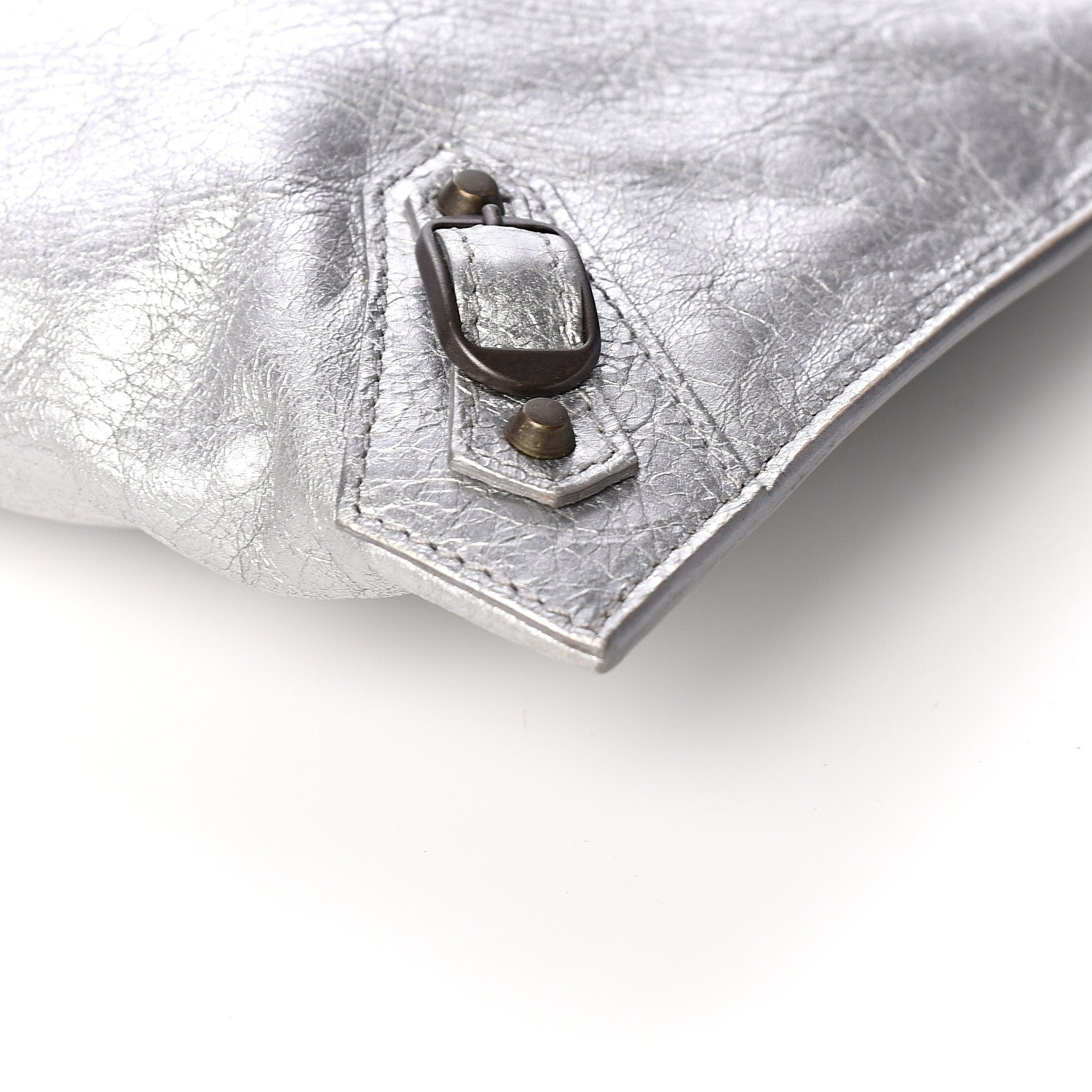 Balenciaga Agneau Classic Hardware Small Pouch Gris Aluminum 10 of 11