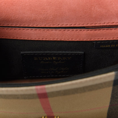 Burberry Derby Calfskin House Check Small Macken Crossbody Bag Copper Pink 8 of 11
