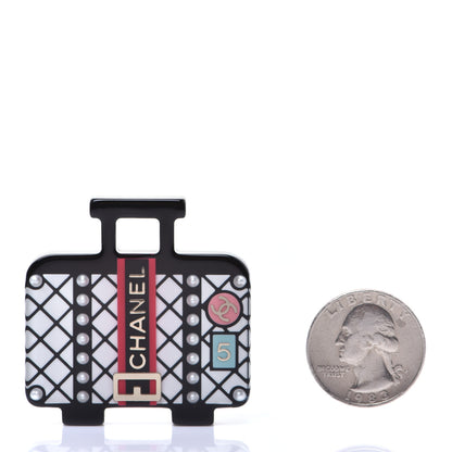 Chanel Resin Pearl Suitcase CC Brooch Multicolor 2 of 5