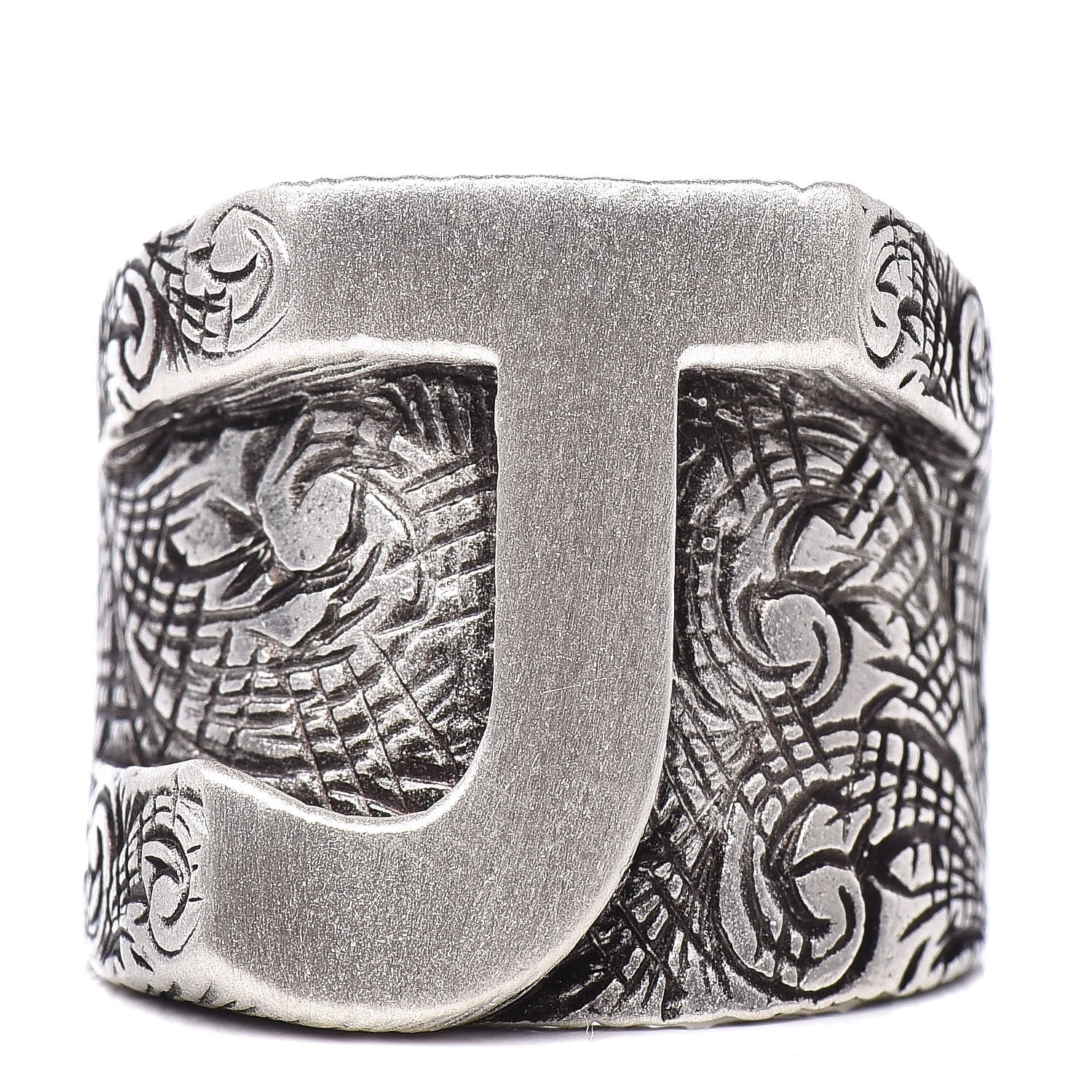Gucci Sterling Silver Letter J Ring 57 8 1 of 7