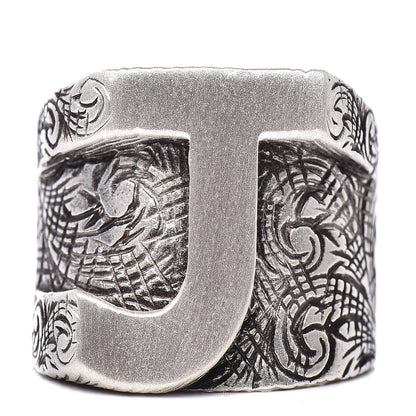Gucci Sterling Silver Letter J Ring 57 8 1 of 7