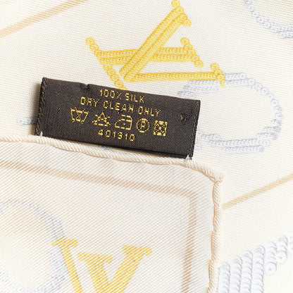 Louis Vuitton Silk That's Love Square Scarf Off White 5 of 5