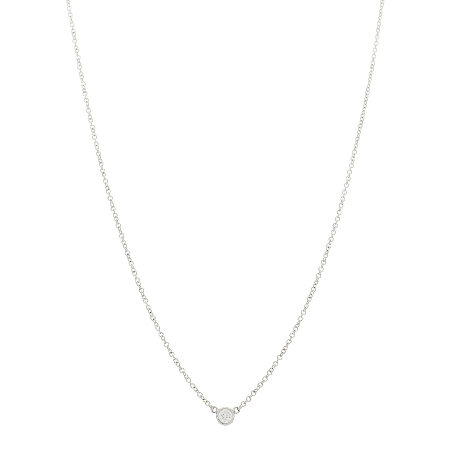 Platinum Diamond .08ct Elsa Peretti Diamonds by the Yard Pendant Necklace
