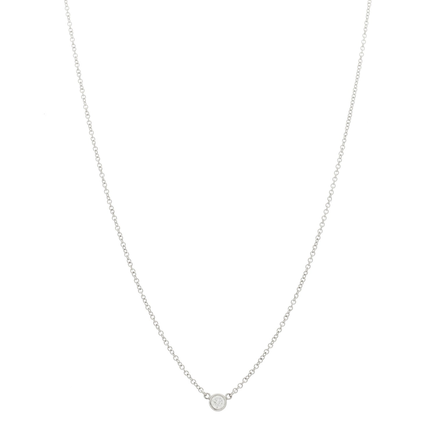 Tiffany Platinum Diamond .08ct Elsa Peretti Diamonds by the Yard Pendant Necklace 1 of 6