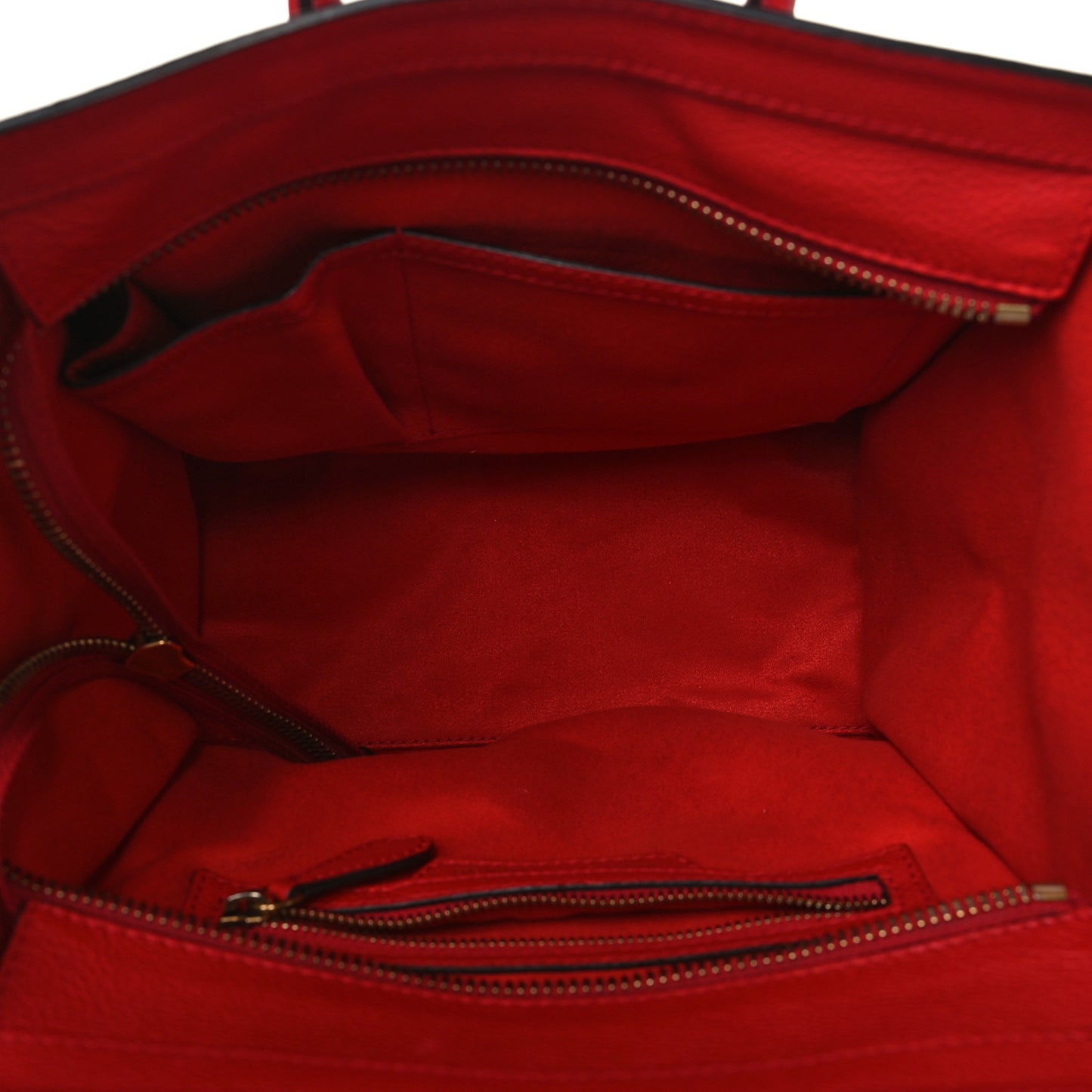 Drummed Calfskin Micro Luggage Red
