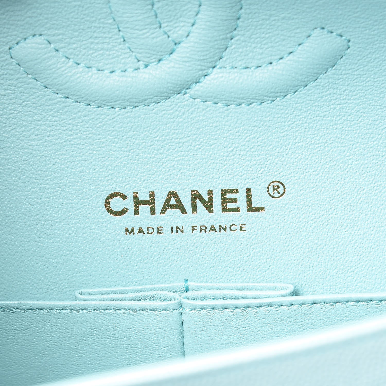 Chanel Caviar Quilted Medium Double Flap Light Blue 6 of 10