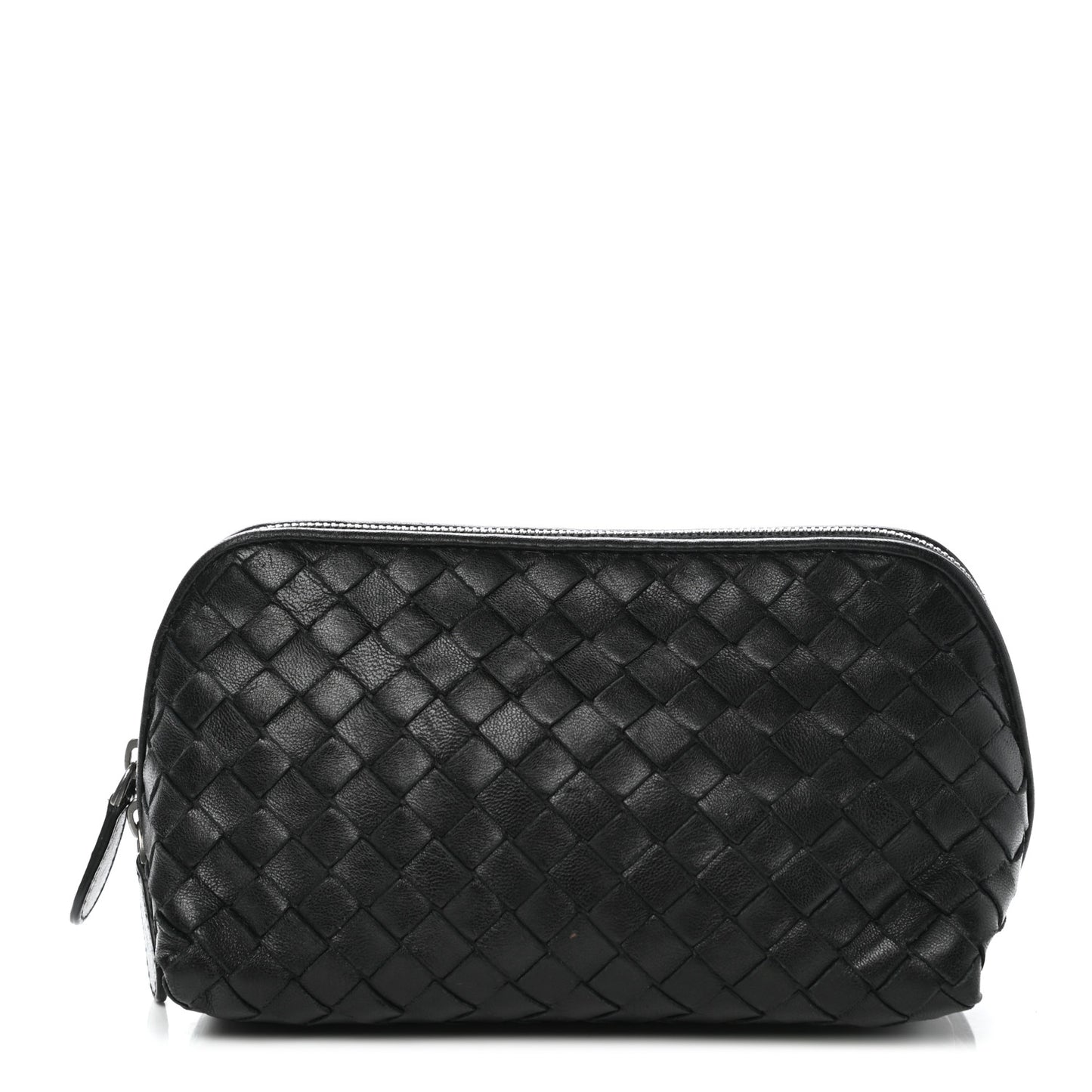 Nappa Intrecciato Small Cosmetic Pouch Black