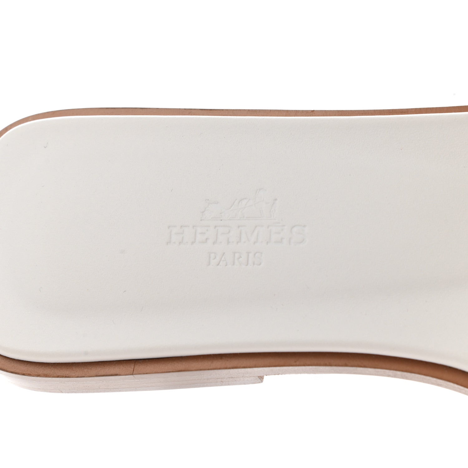 Hermes Box Calfskin Oran Sandals 37 White 7 of 9