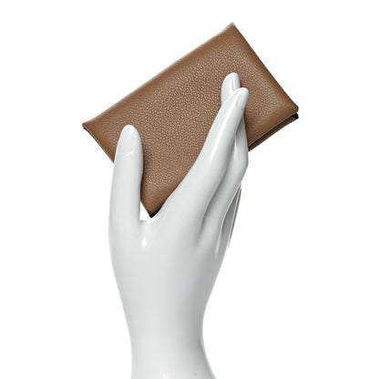 Hermes Evercolor Calvi Card Case Chai 2 of 10