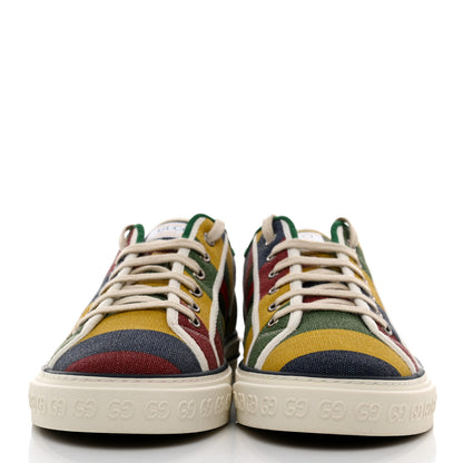 Gucci Canvas Web Marley Stripe Mens 1977 Tennis Sneakers 10.5 Multicolor Mystic White 2 of 8