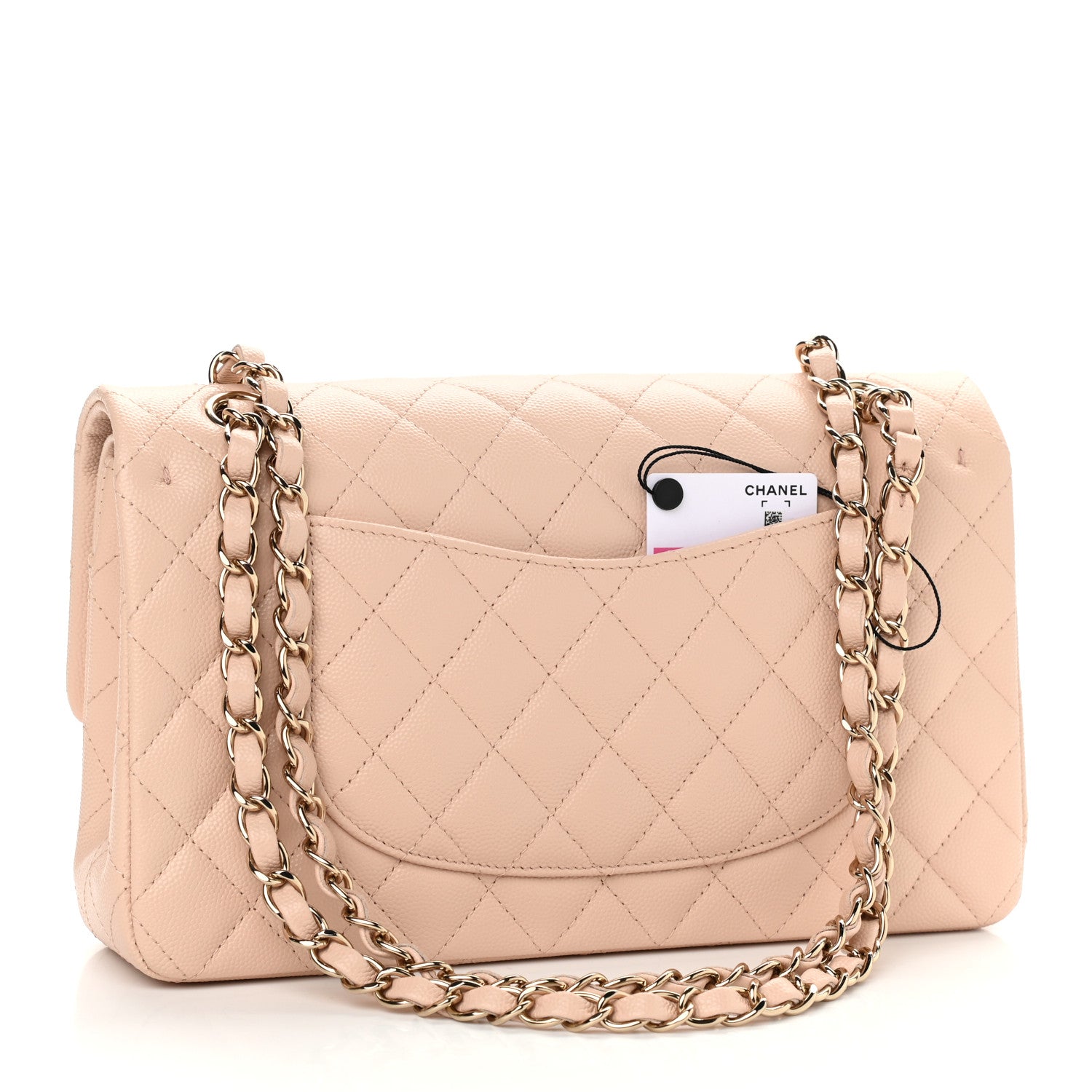 Chanel Caviar Quilted Medium Double Flap Light Beige 3 of 10