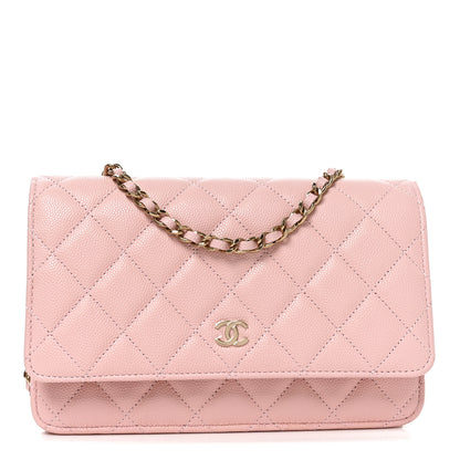 Chanel Caviar Quilted Wallet on Chain WOC Light Pink 1 of 10