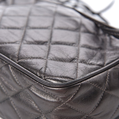 Chanel Metallic Lambskin Quilted Tassel Camera Case Dark Silver 13 of 19