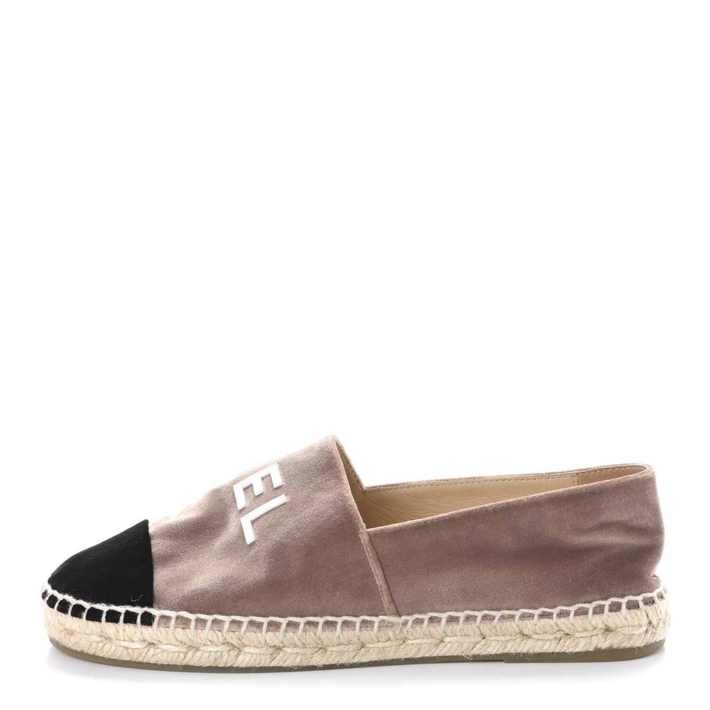 Velvet Logo Espadrilles 37 Beige Black