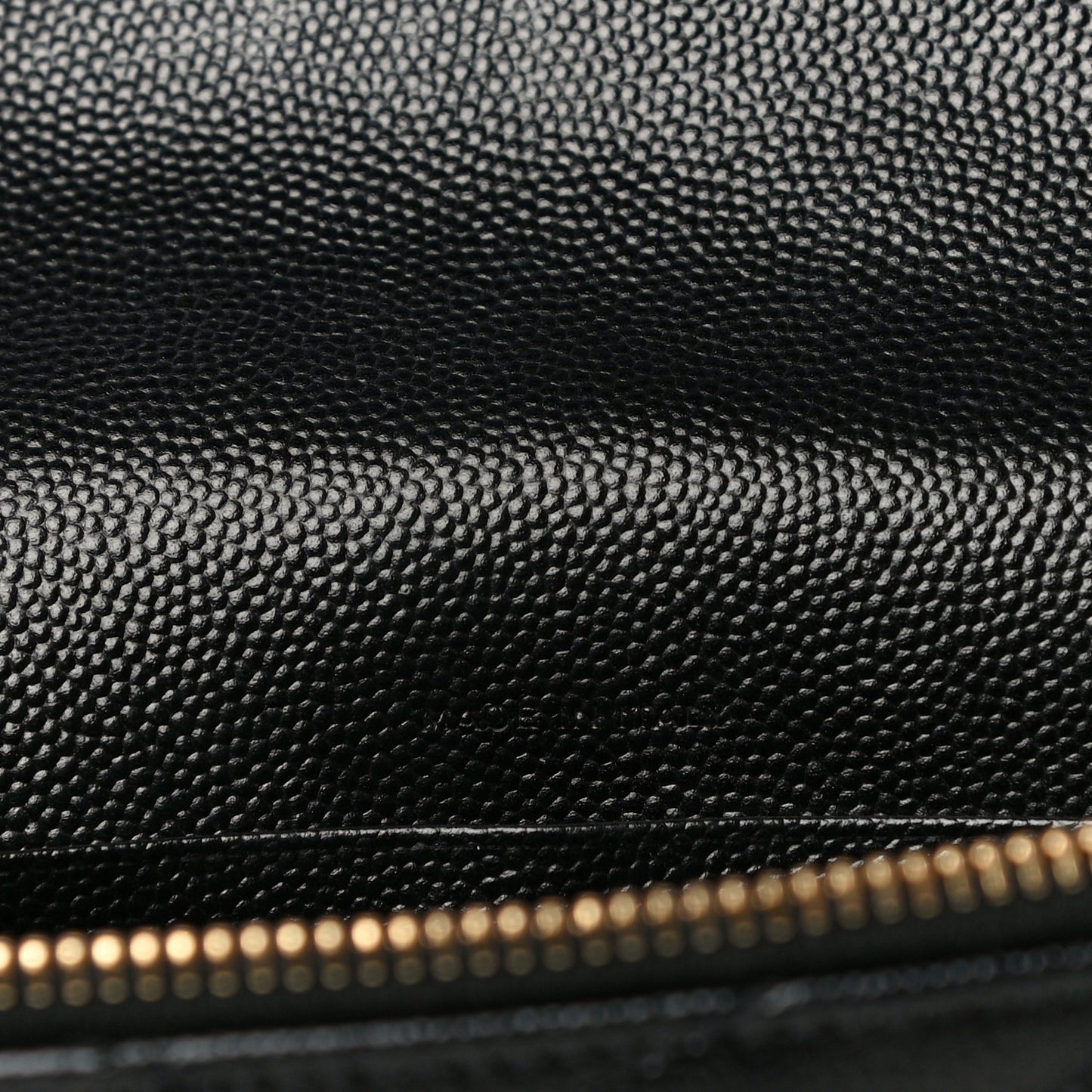 Grain De Poudre Matelasse Chevron Monogram Envelope Chain Wallet Black