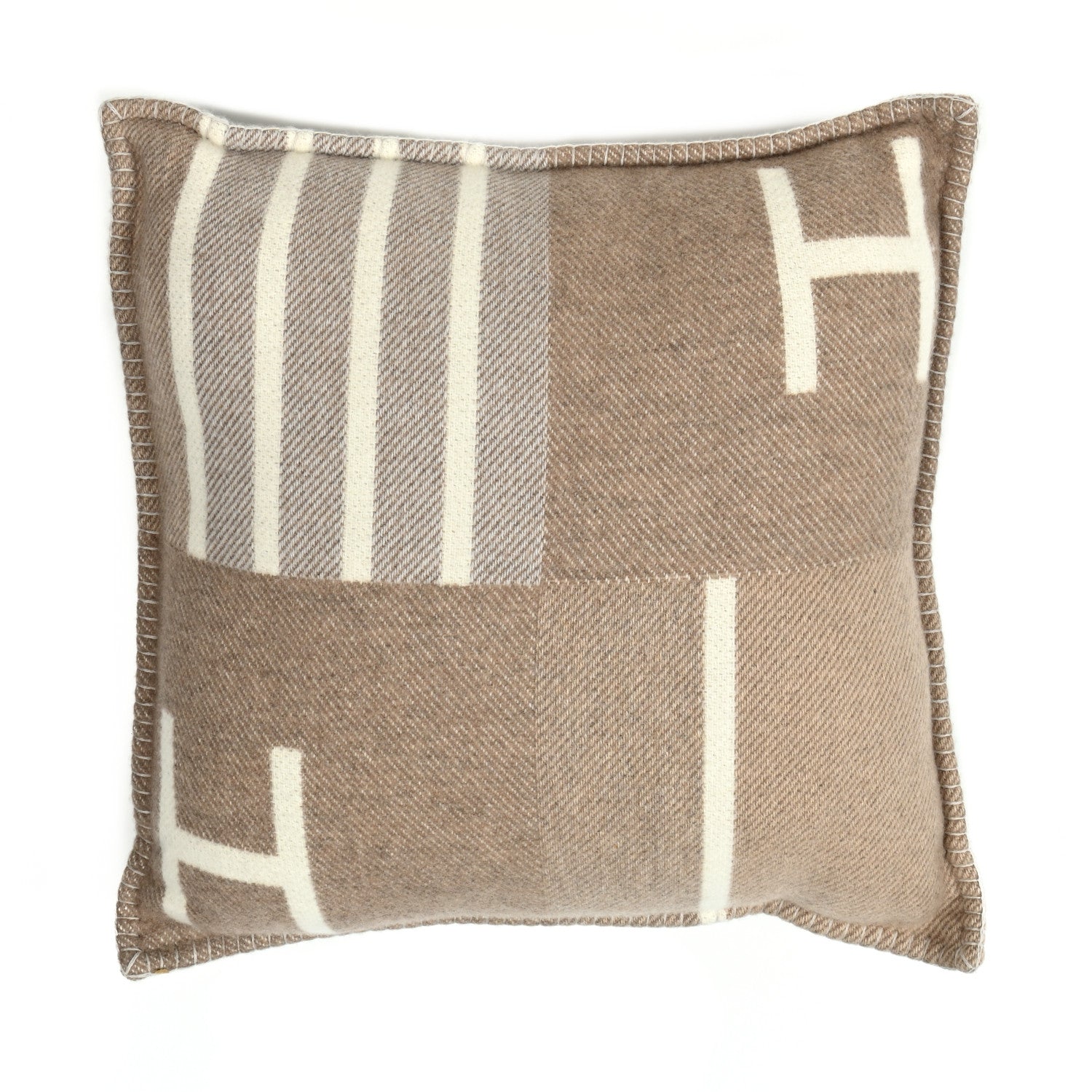 Hermes Wool Cashmere Avalon Vibration Pillow PM Coco Camomille 1 of 3