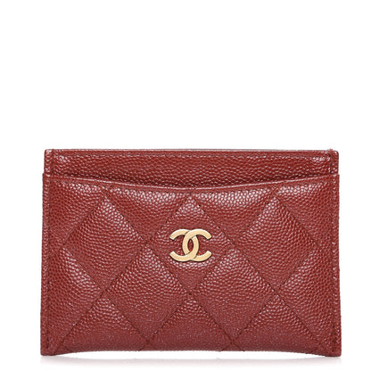 Chanel Caviar Quilted Card Holder Burgundy 1 of 8