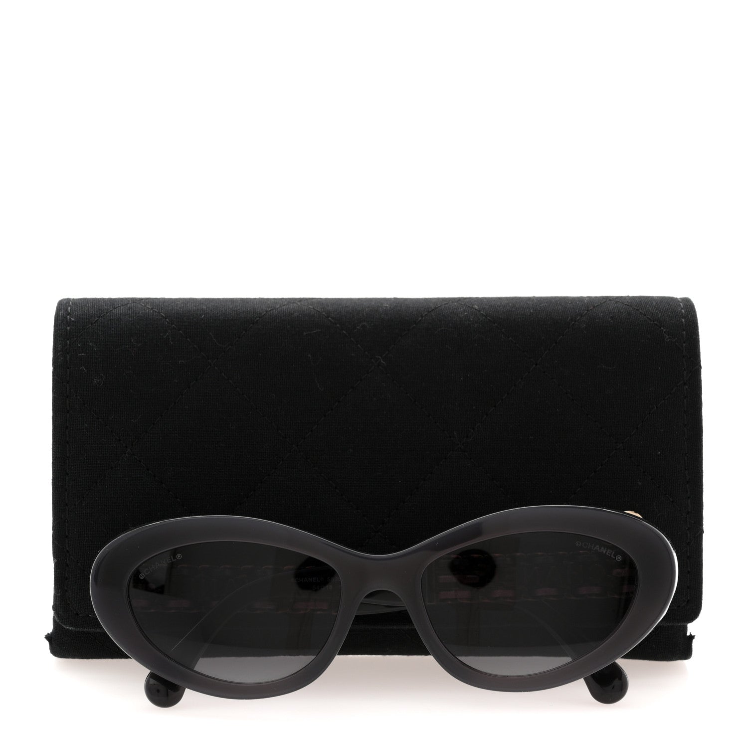 Chanel Acetate Lambskin Cat Eye Sunglasses 5538-Q Black 8 of 8