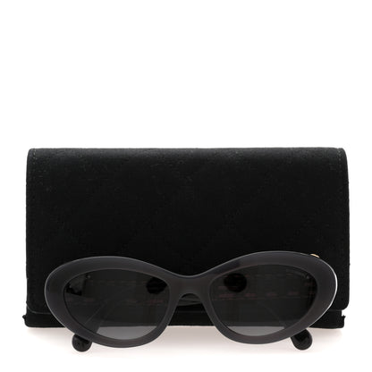 Chanel Acetate Lambskin Cat Eye Sunglasses 5538-Q Black 8 of 8