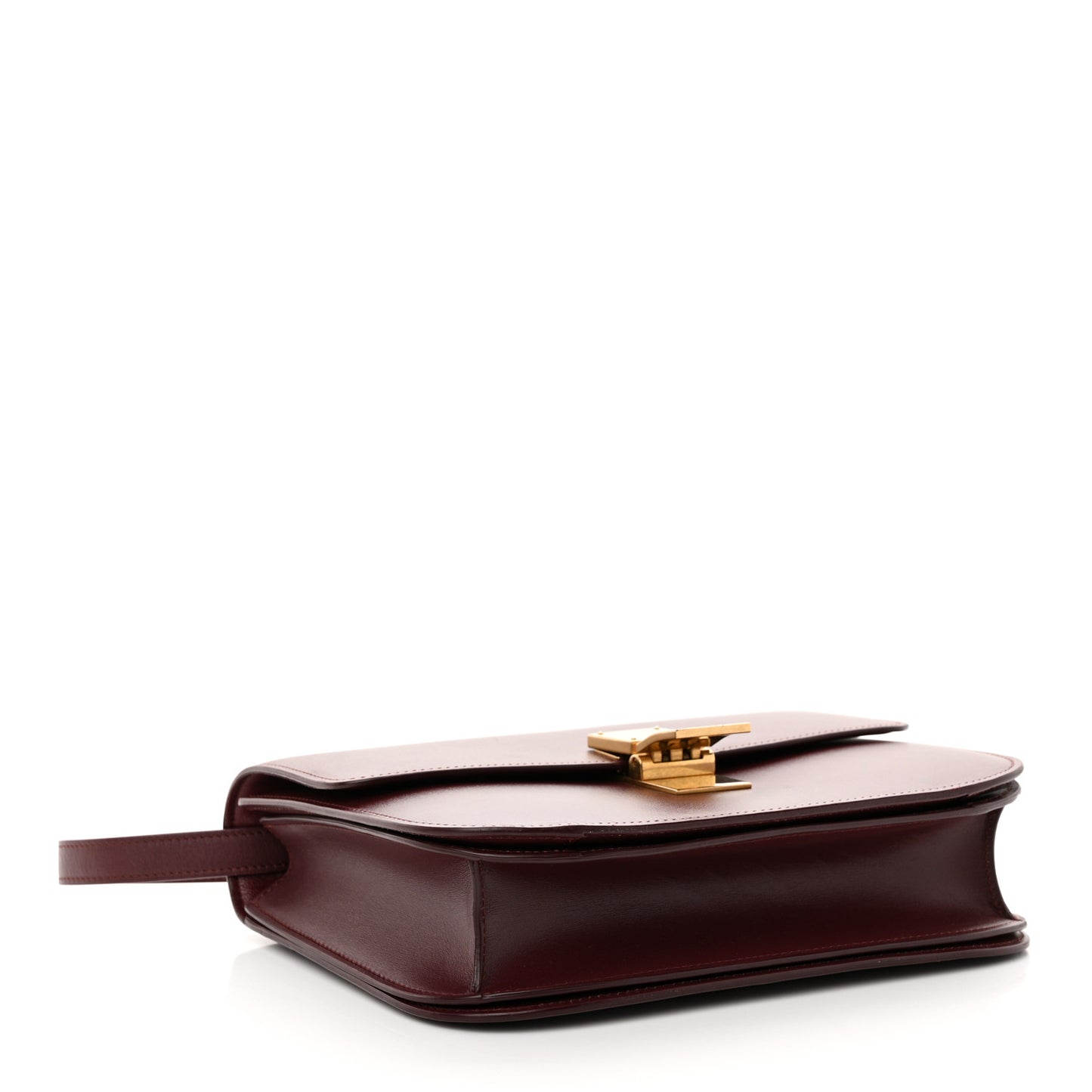 Box Calfskin Medium Classic Box Flap Bag Burgundy