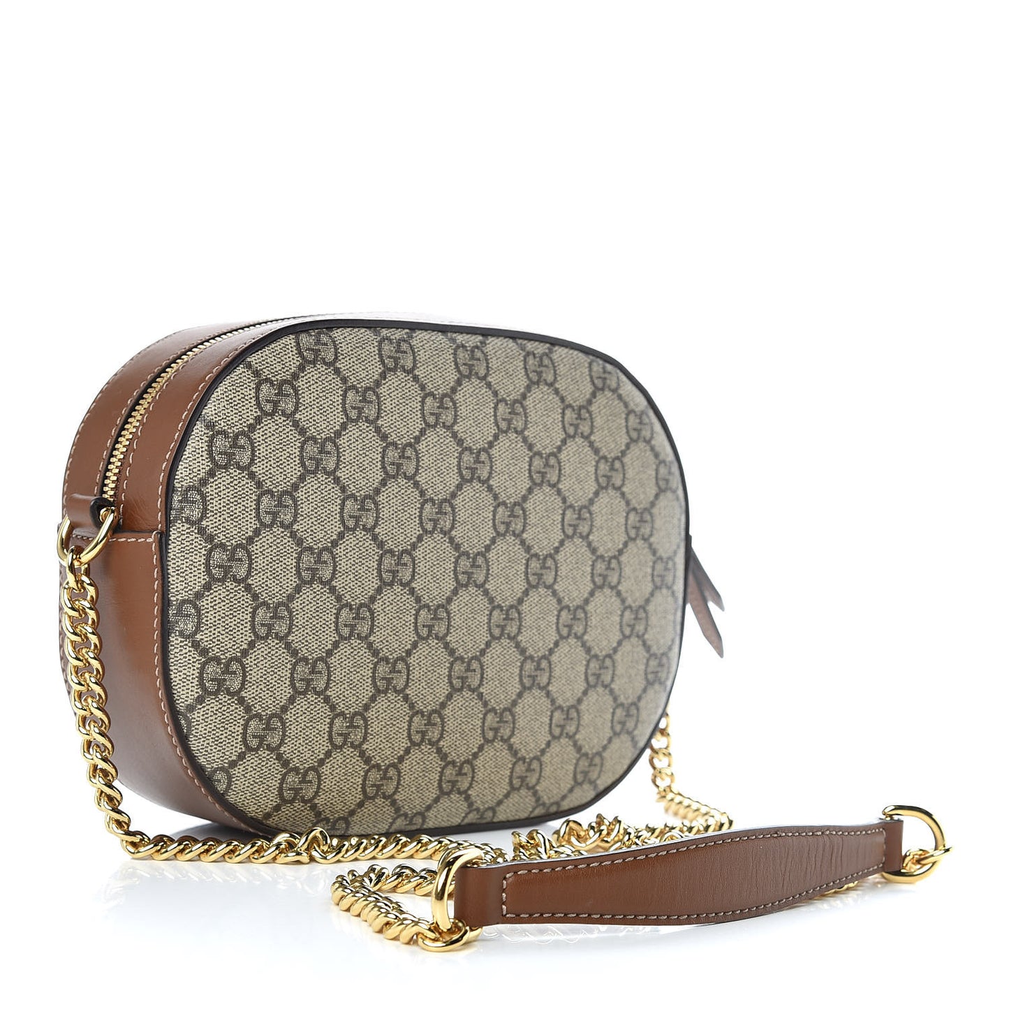 GG Supreme Monogram Blind For Love Embroidered Mini Chain Shoulder Bag Beige Tuscany