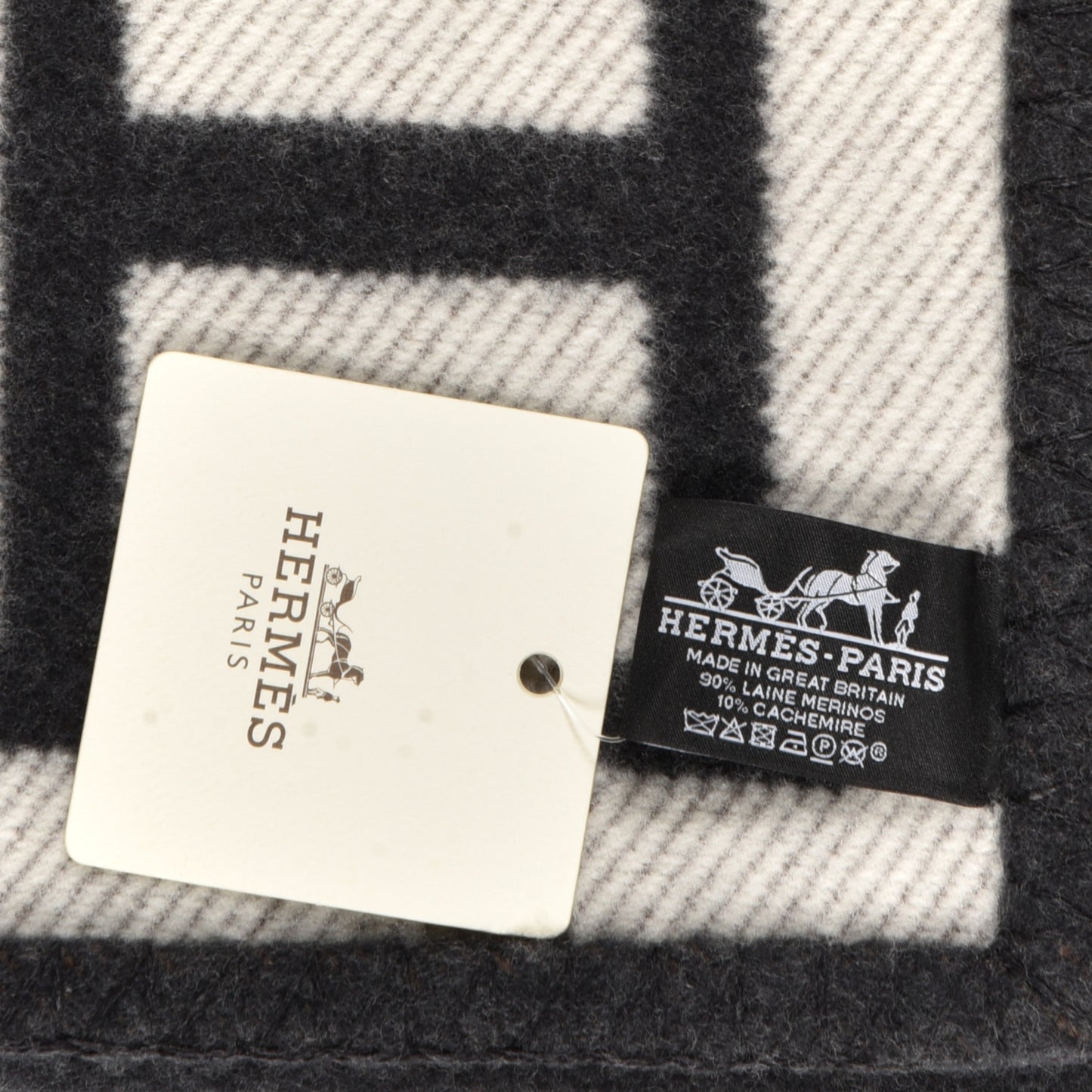 Wool Cashmere Avalon Blanket Ecru Gris Fonce