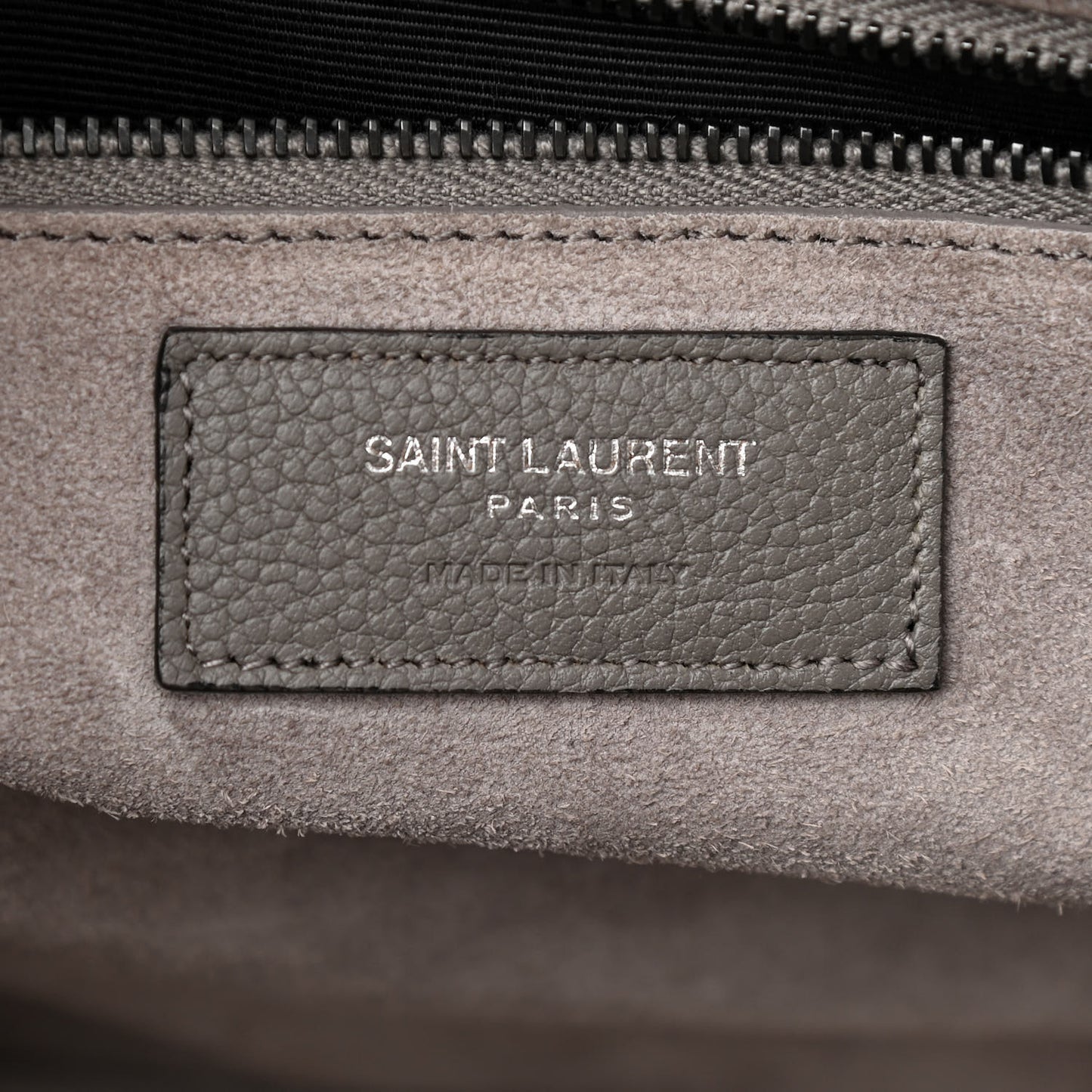 Grained Calfskin Small Cabas Rive Gauche Fog