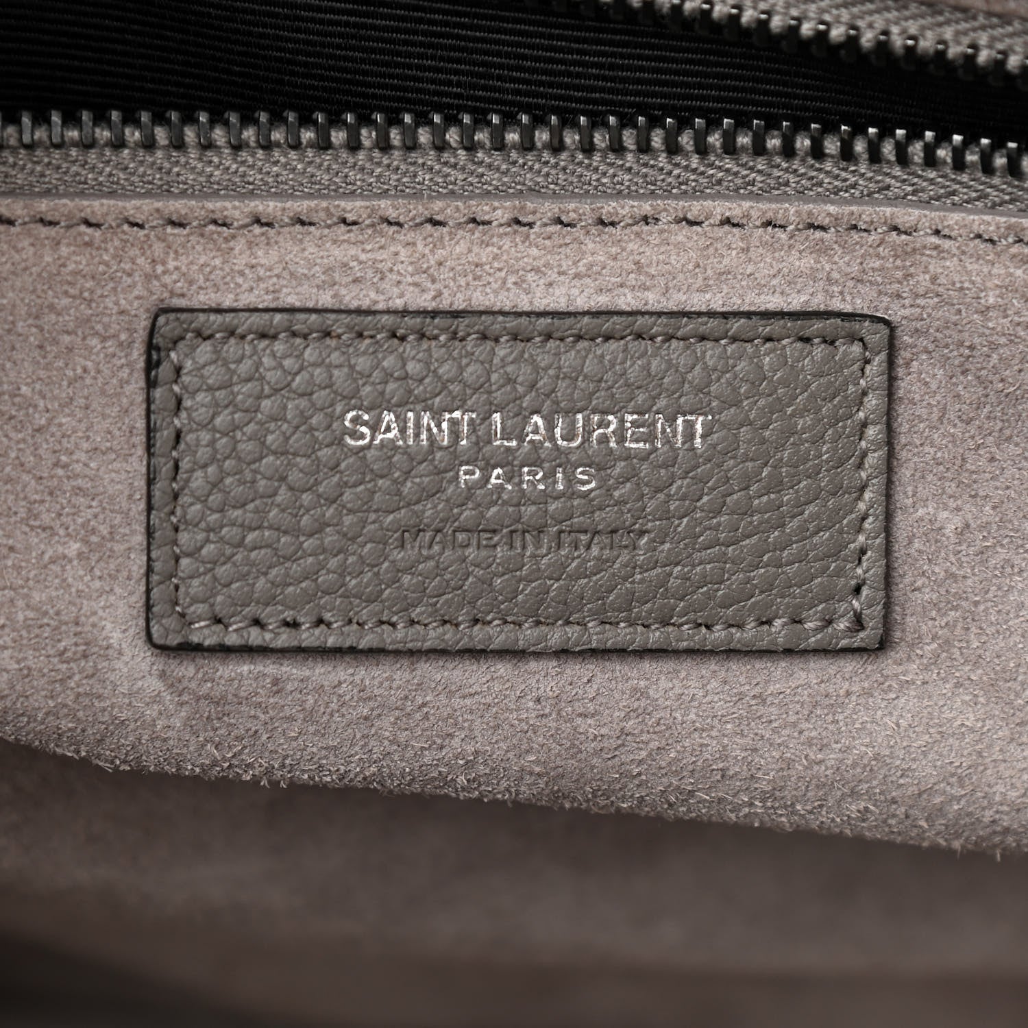 Saint Laurent Grained Calfskin Small Cabas Rive Gauche Fog 6 of 10
