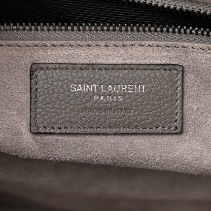 Saint Laurent Grained Calfskin Small Cabas Rive Gauche Fog 6 of 10
